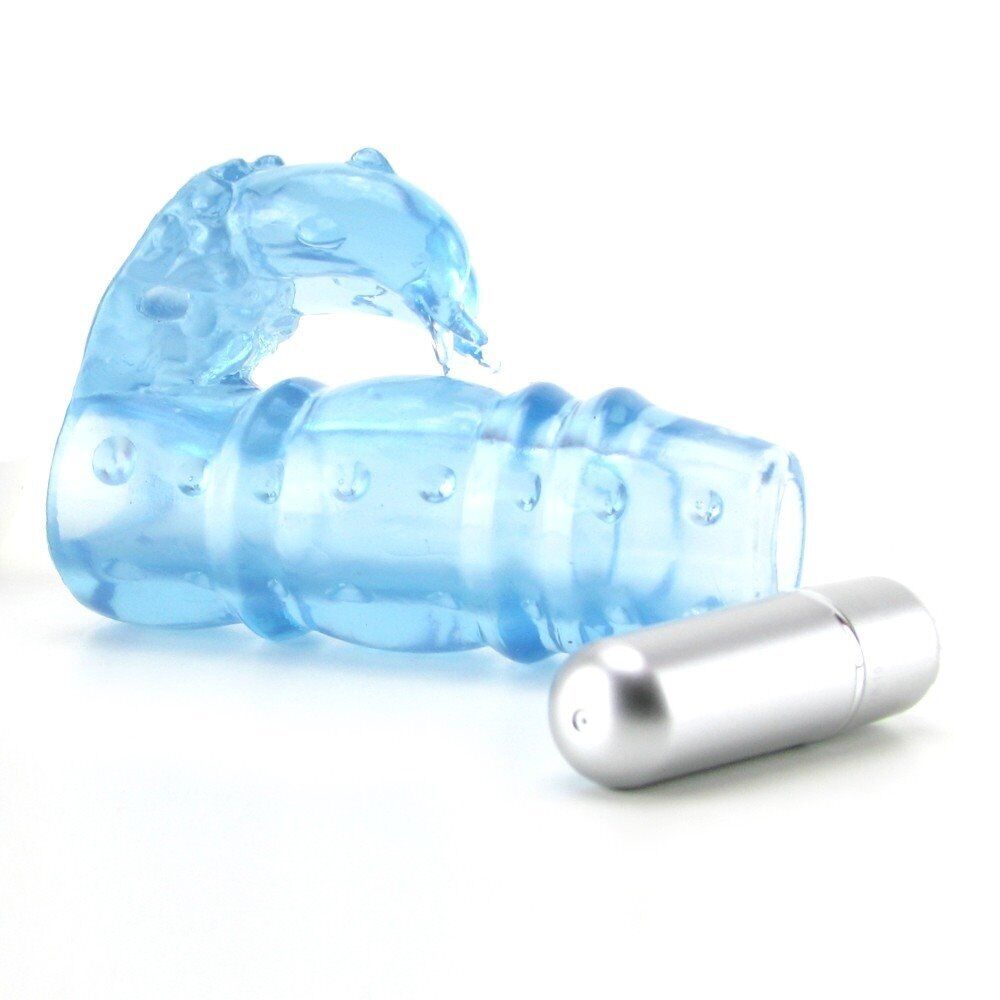 Vibrating Cock Ring Penis Sleeve Exension Extender Girth Enhancer Clitoral Vibe