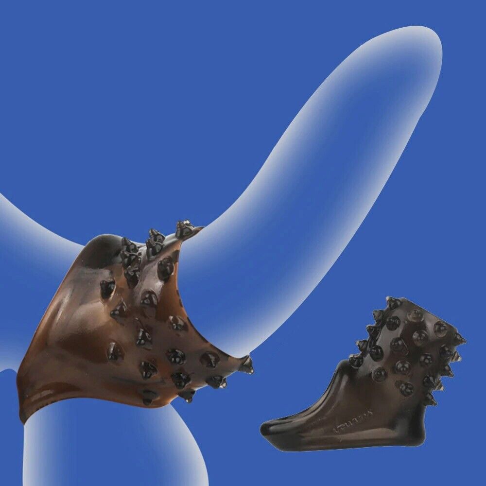 Nubby Male Penis Erection Enhancer Extension Sleeve Cock Cage Ball Ring Sheath