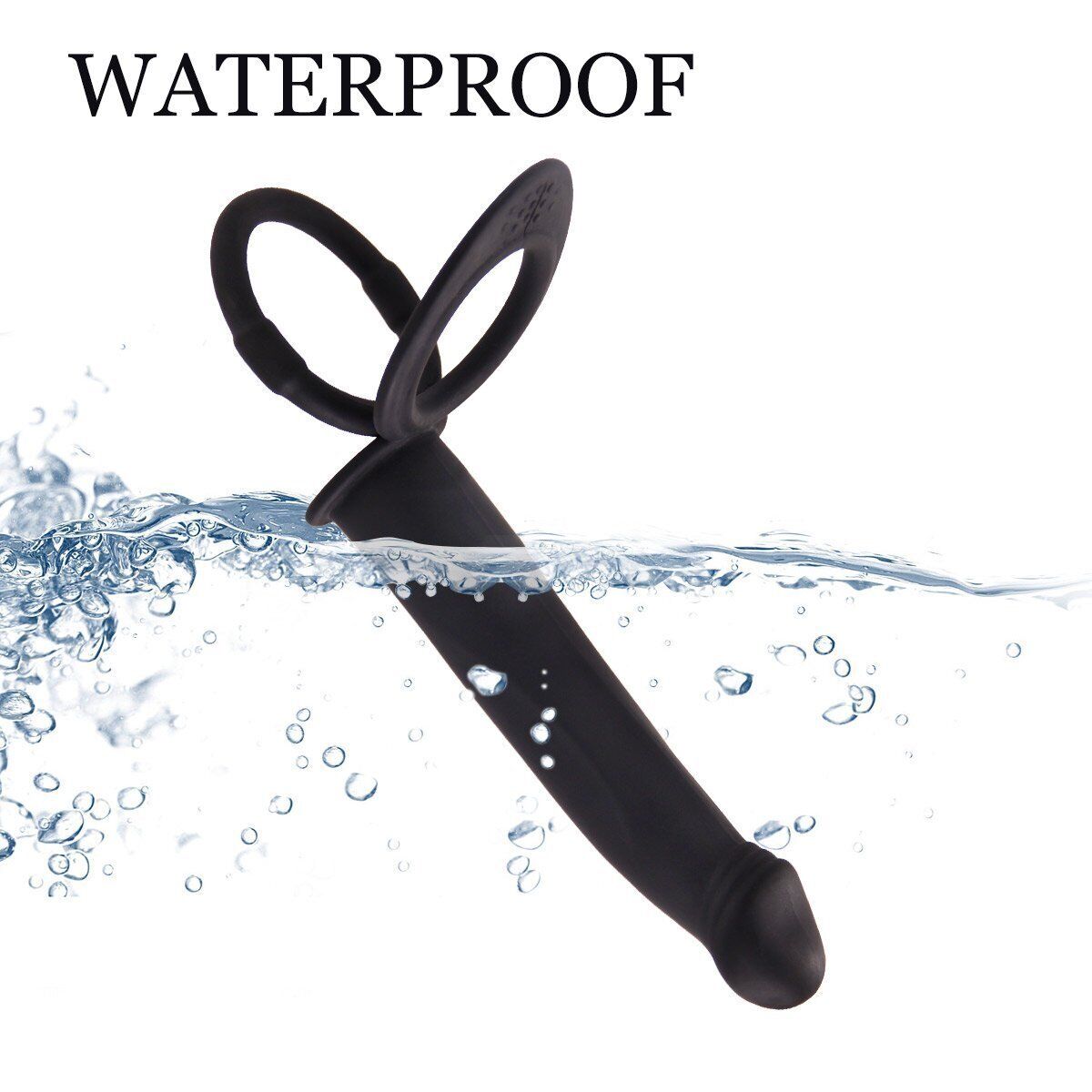 Dual Double Penetrator Penetration Vibrating Penis Cock Ring DP Anal Sex Dildo