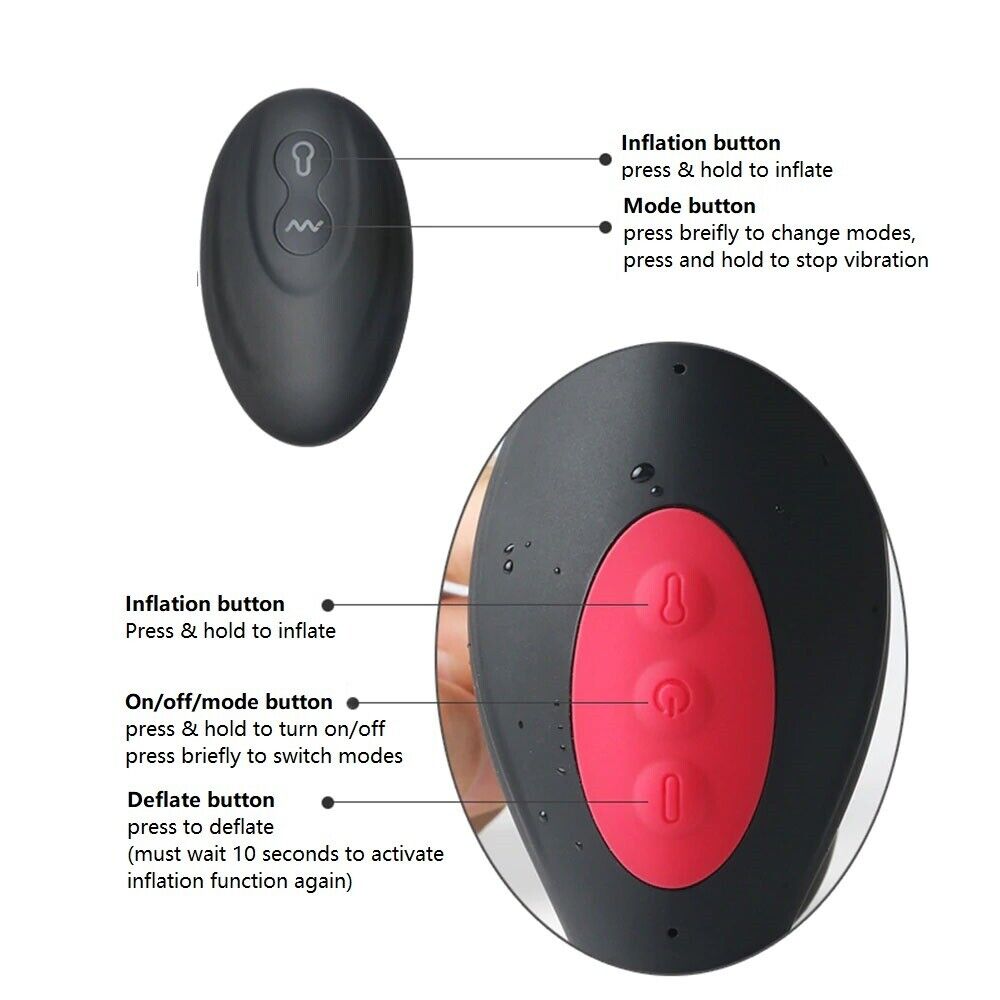 Inflatable Vibrating P-Spot G-spot Anal Vibrator Prostate Massager Butt Plug