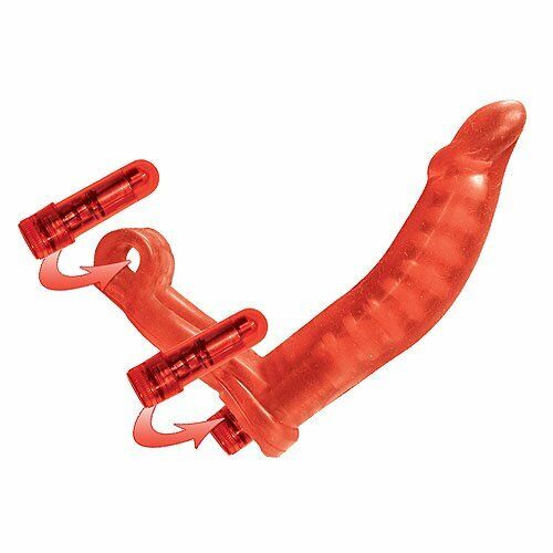 Double Penetrator Penetration Ultimate Vibrating Cock Ring w/ DP Anal Sex Dildo