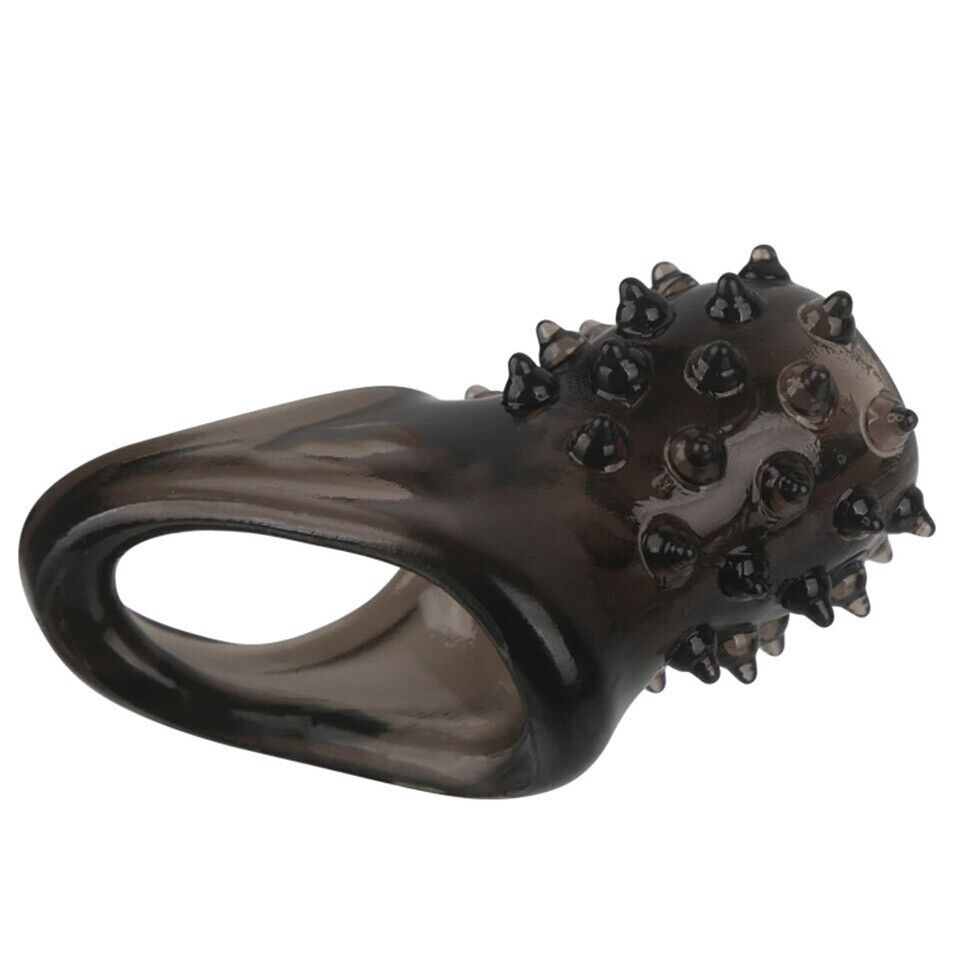 Nubby Male Penis Erection Enhancer Extension Sleeve Cock Cage Ball Ring Sheath