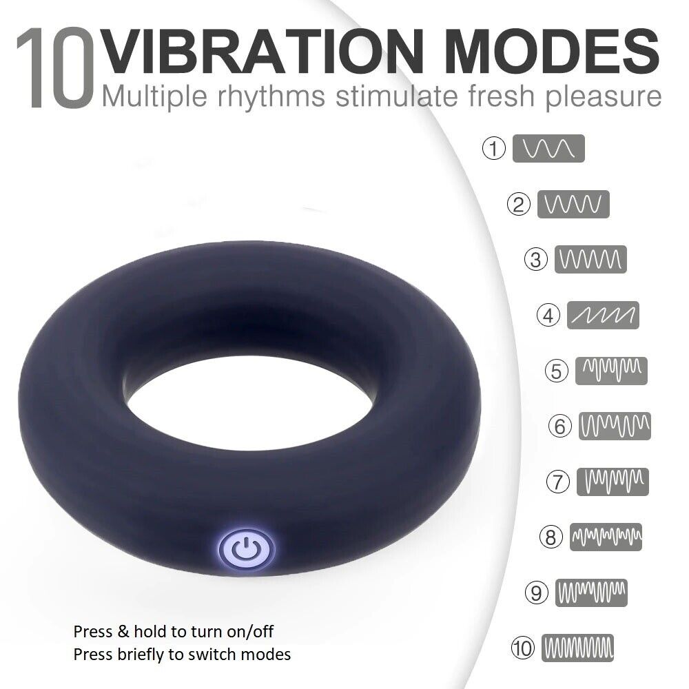 Wireless Remote Control Thick Donut Vibrating Penis Cock Ring Sex Toys