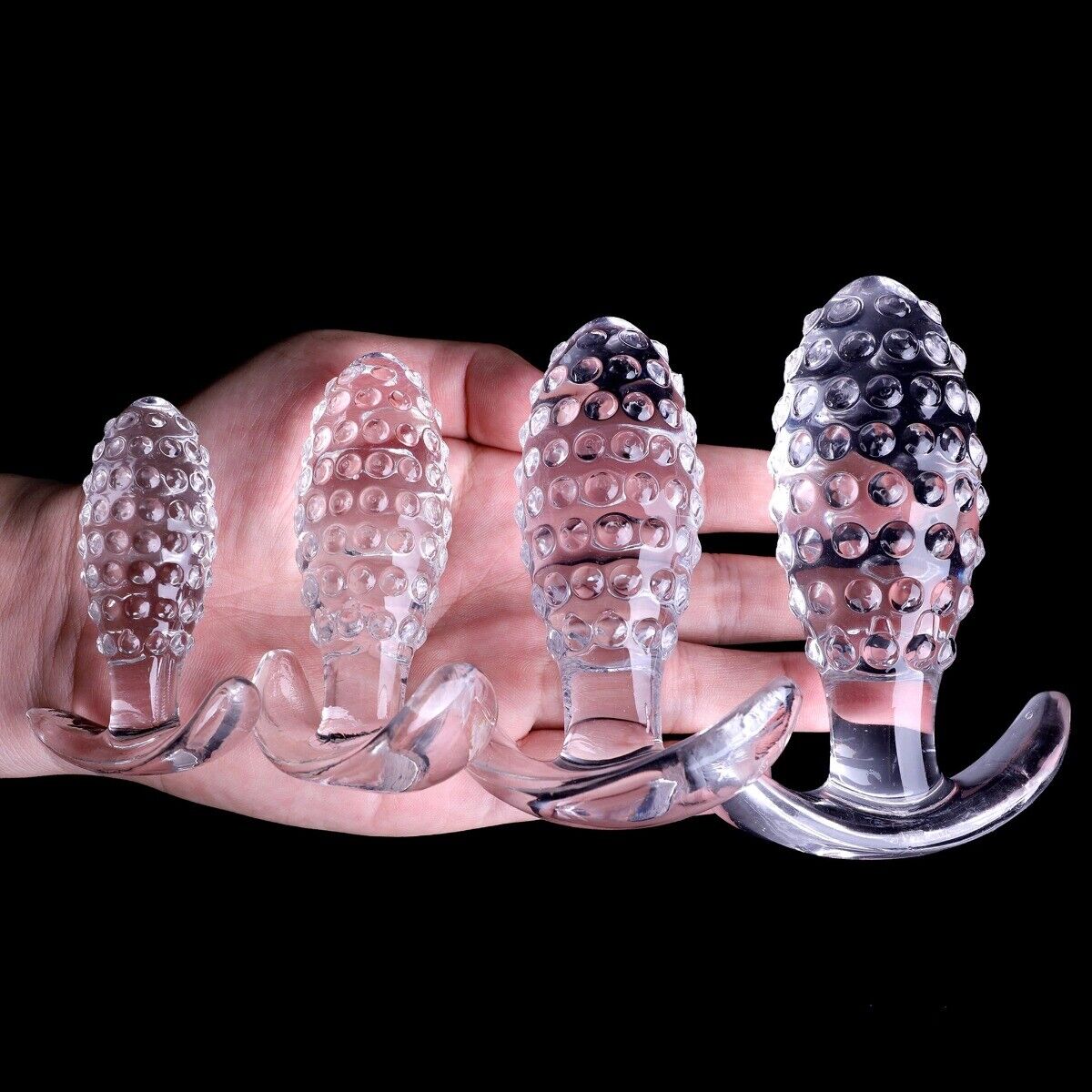 Soft squeezable Wearable Clear Nubby Anal Butt Plug Anal Play Sex Toys