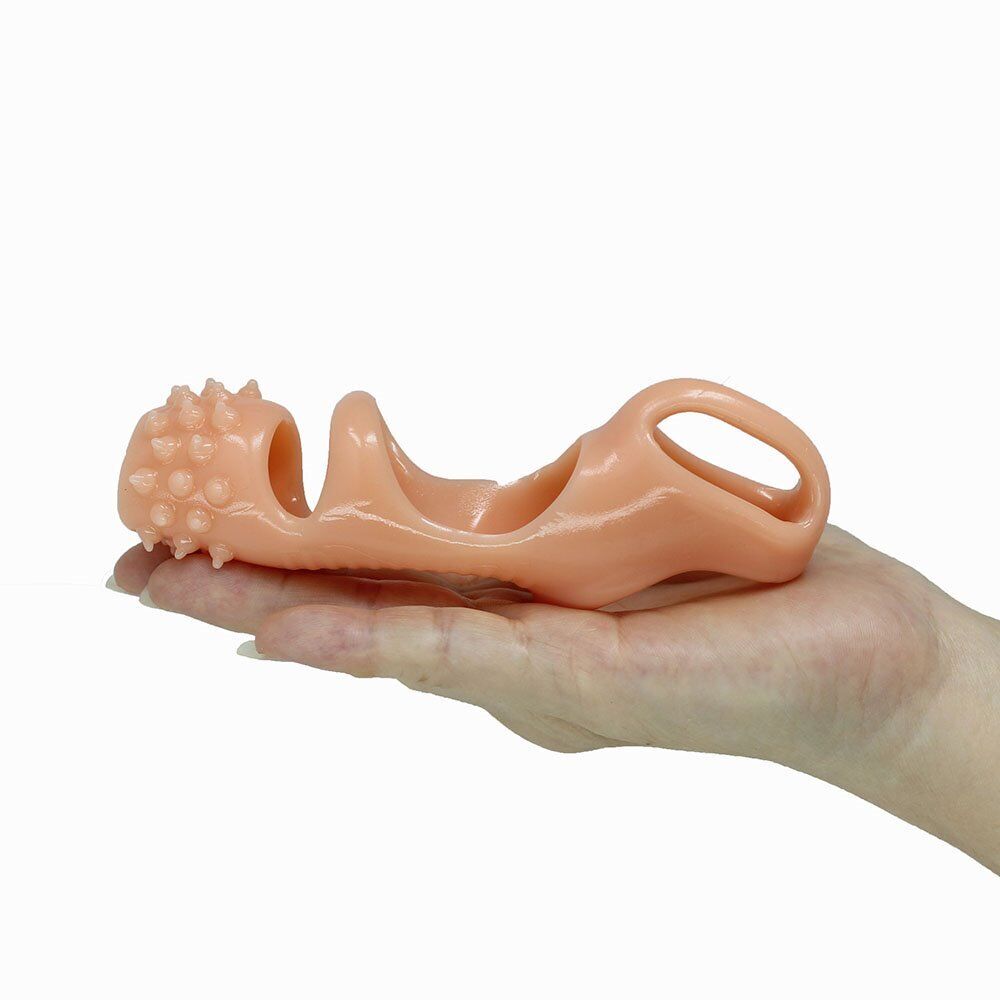 Male Penis Extension Sleeve Sheath Cock Ball Ring Girth Enhancer Enlarger