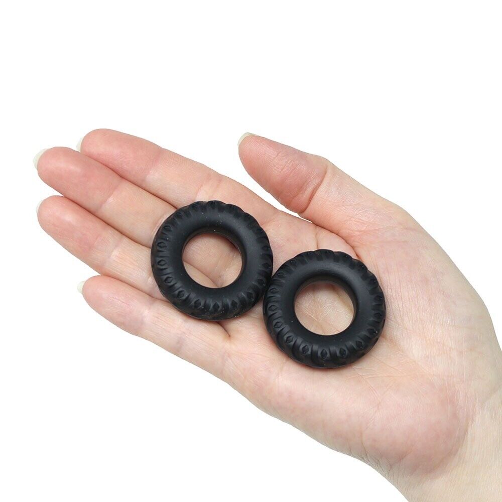 2 Stretchy Silicone Male Penis Enhancer Prolong Delay Sex Cock Ring for Men