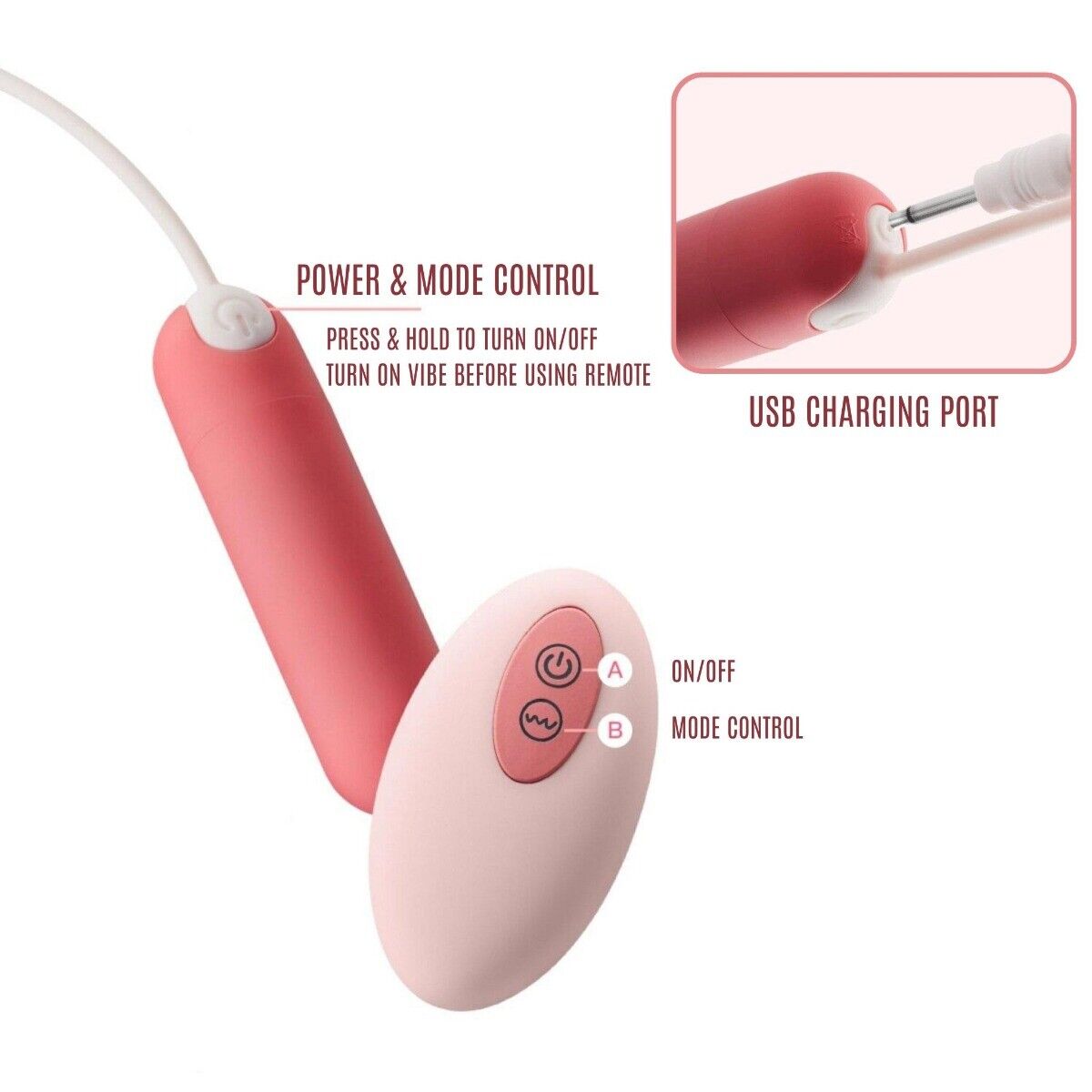 Wireless Remote Vibrating Bullet Vibrator Beginner Sex Toys for Women Couples