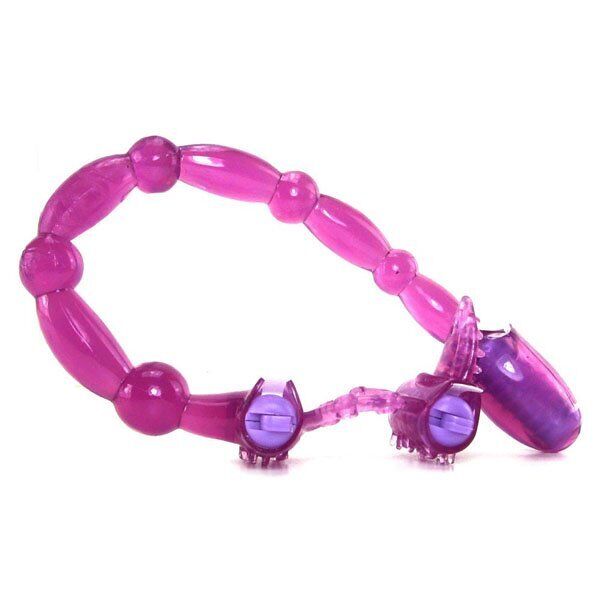 Better Sex Lover Orgasm Sex Toys Vibrating Penis Cock Ring + Anal Beads Vibes