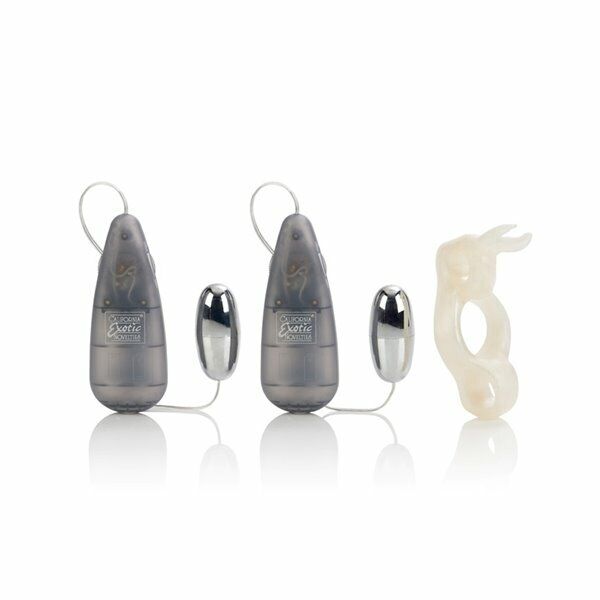 Rockin Rabbit Dual Bullet Vibe Vibrating Penis Cock Ring Couple Climax Sex Toy