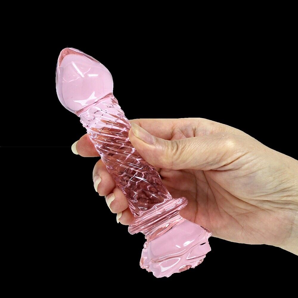 Pink Glass Anal Butt Plug Dildo Beads Anal Sex Toys for Men Women Couples