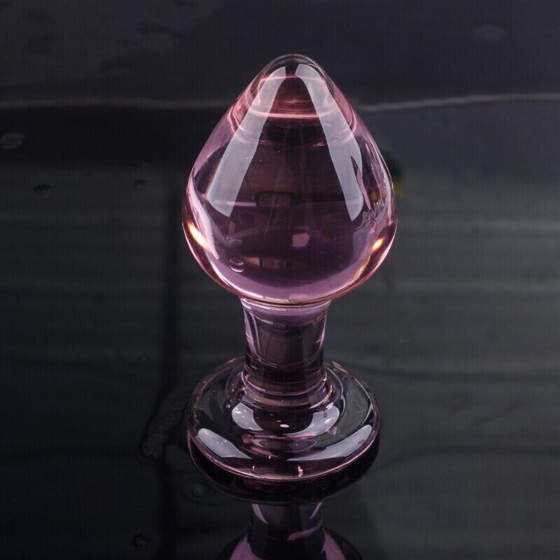 1.6" Width Glass Anal Stretcher Butt Plug Anal Sex Toys for Men Women Couples