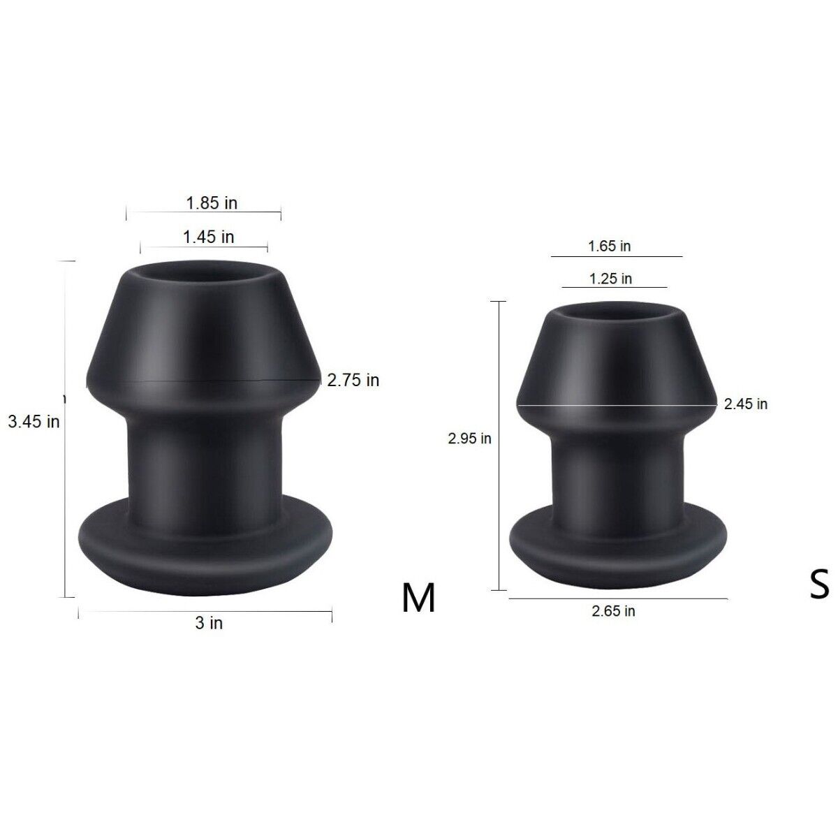 2Pk Silicone Full Access Peeker Hollow Anal Expanding Tunnel Dilator Butt Plugs