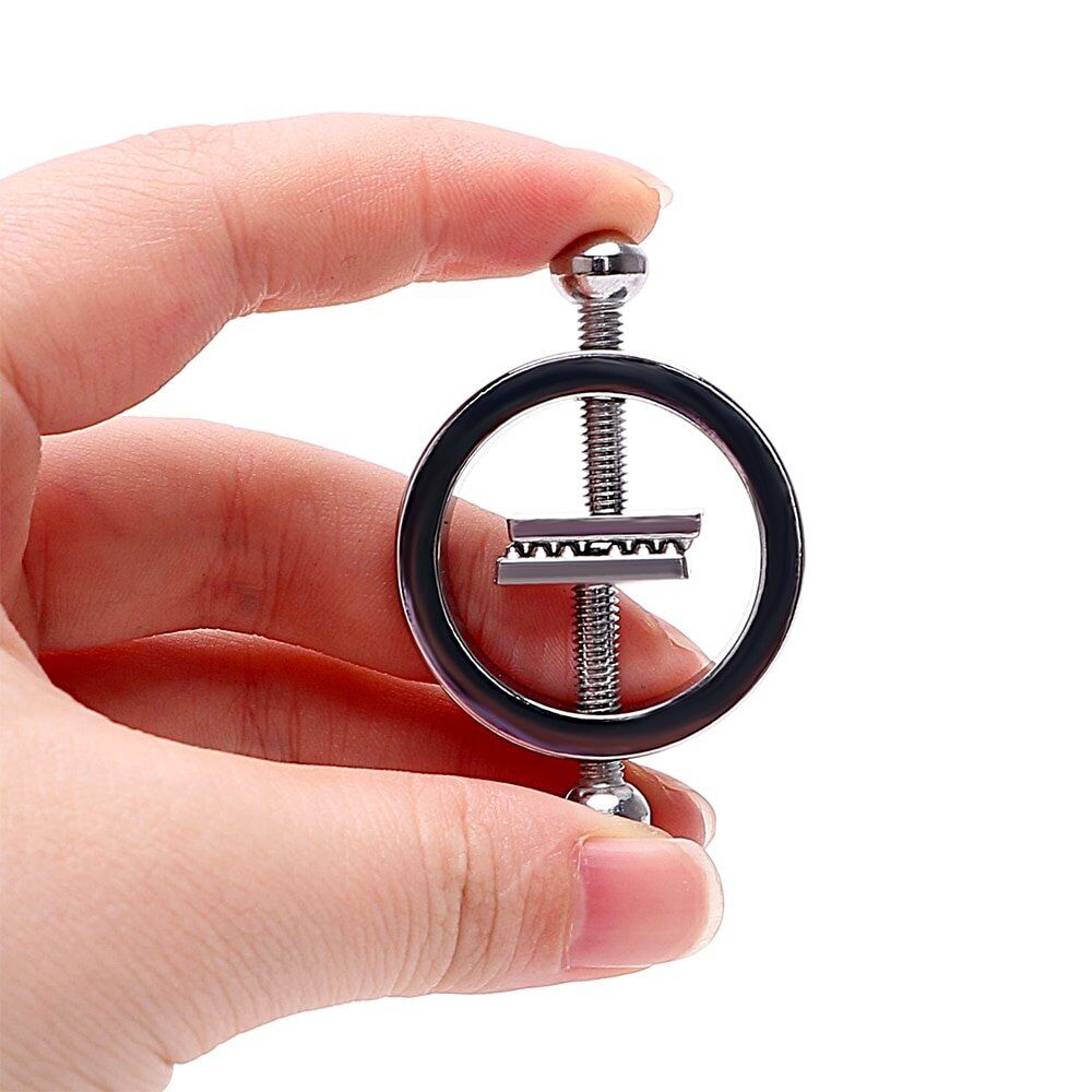Adjustable Screw Nipple Clamps Press Clip Breast Nipple Torture Play Sex Toys