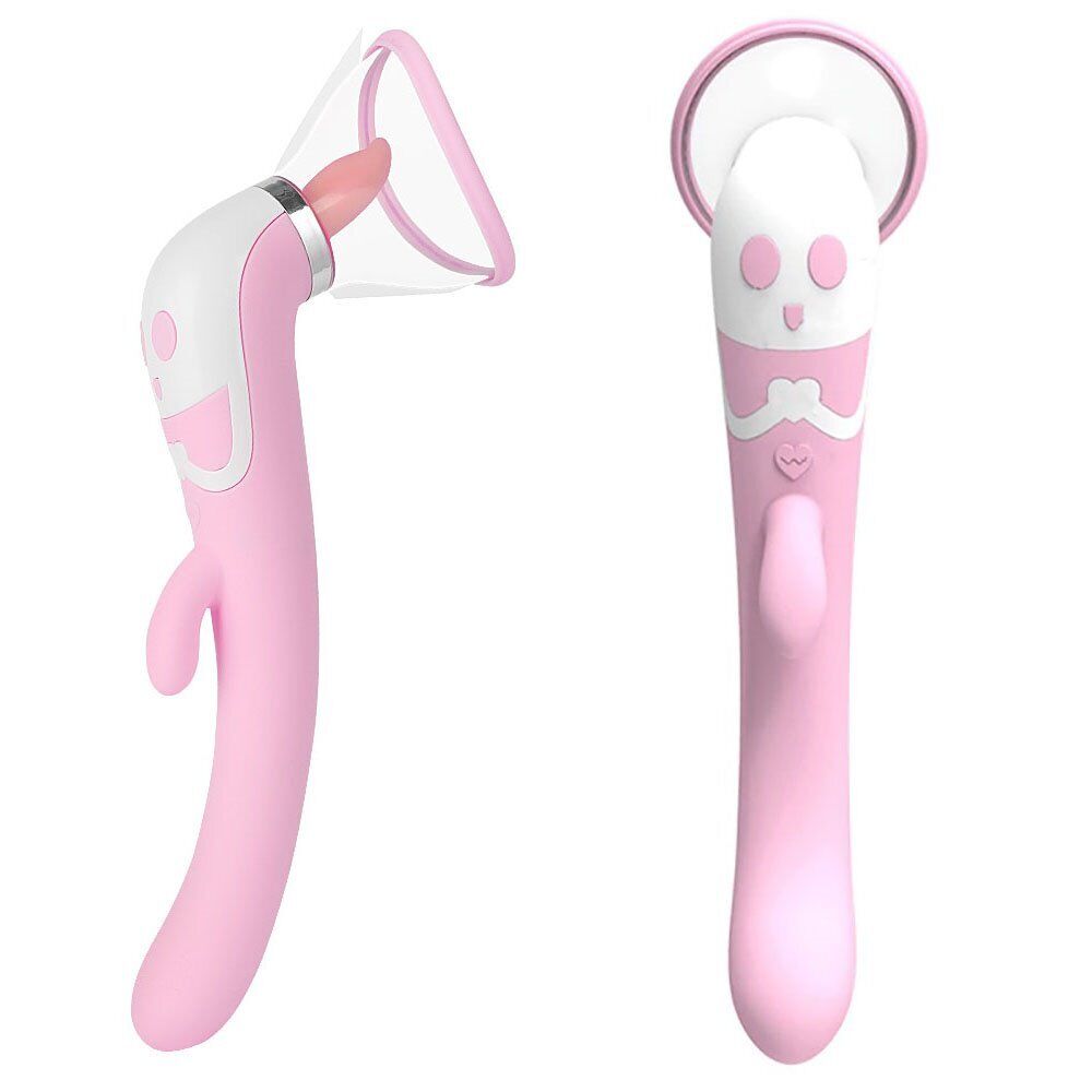 Automatic Tongue Oral Sex Clit Nipple Vaginal Pussy Pump Sucker G-spot Vibrator