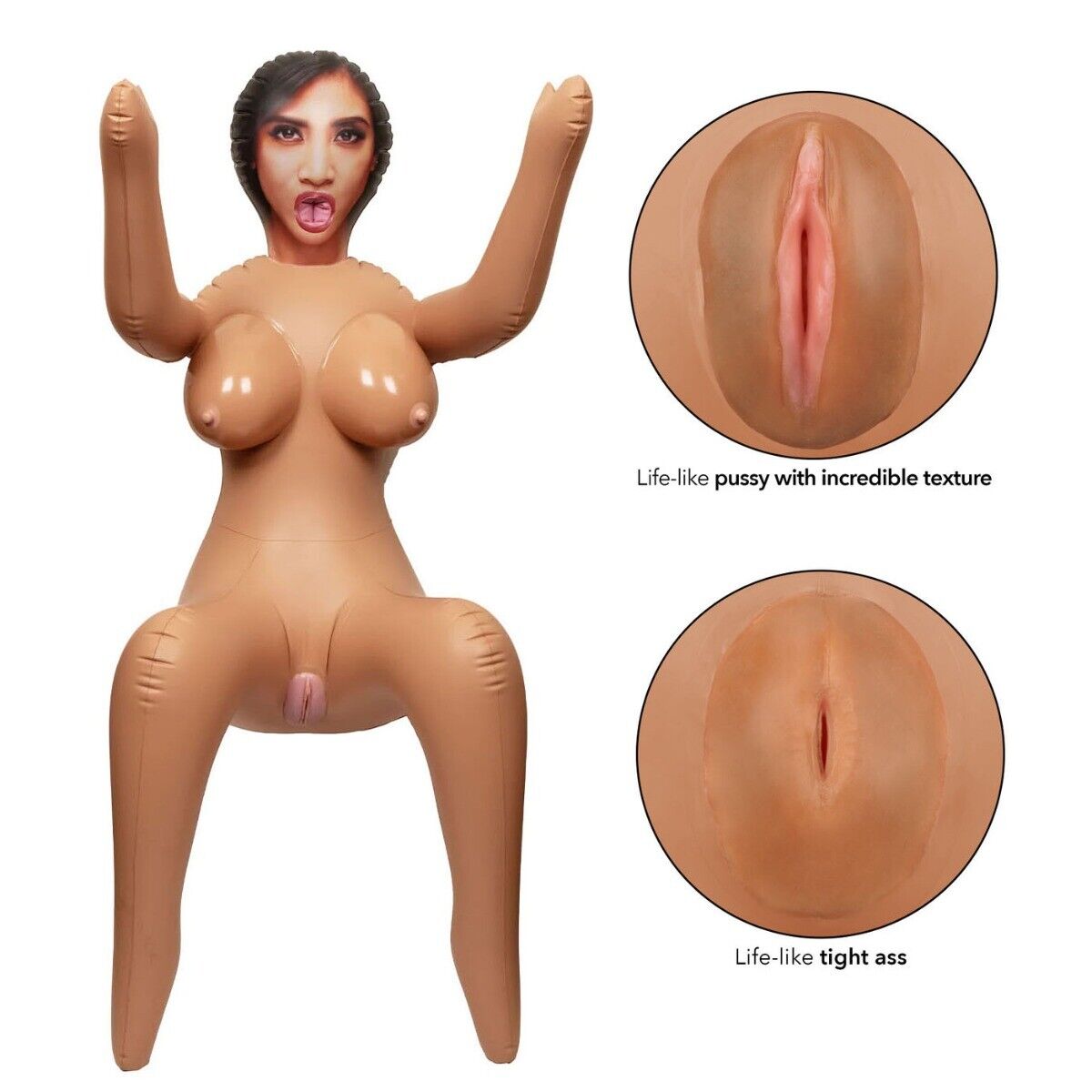 Back Door Babe Realistic 3 Hole Blow Up Inflatable Sex Love Doll Sex Toy for Men