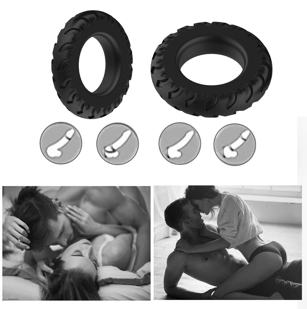 2 Stretchy Silicone Male Penis Enhancer Prolong Delay Sex Cock Ring for Men