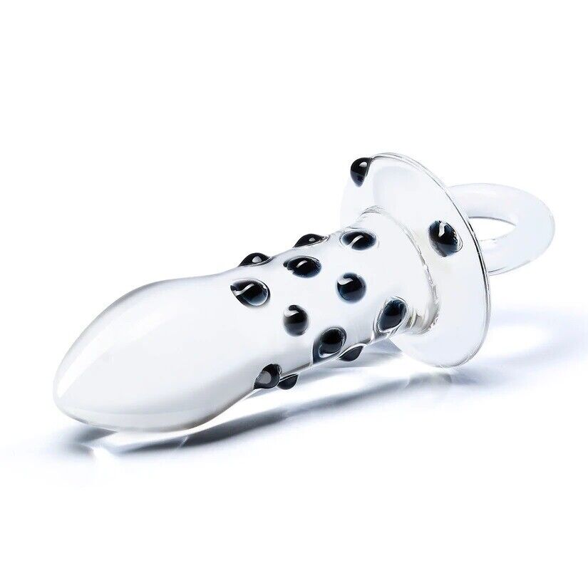 Pacifier Glass Nubbed Anal Butt Plug Beginner Anal Sex Trainer Toy