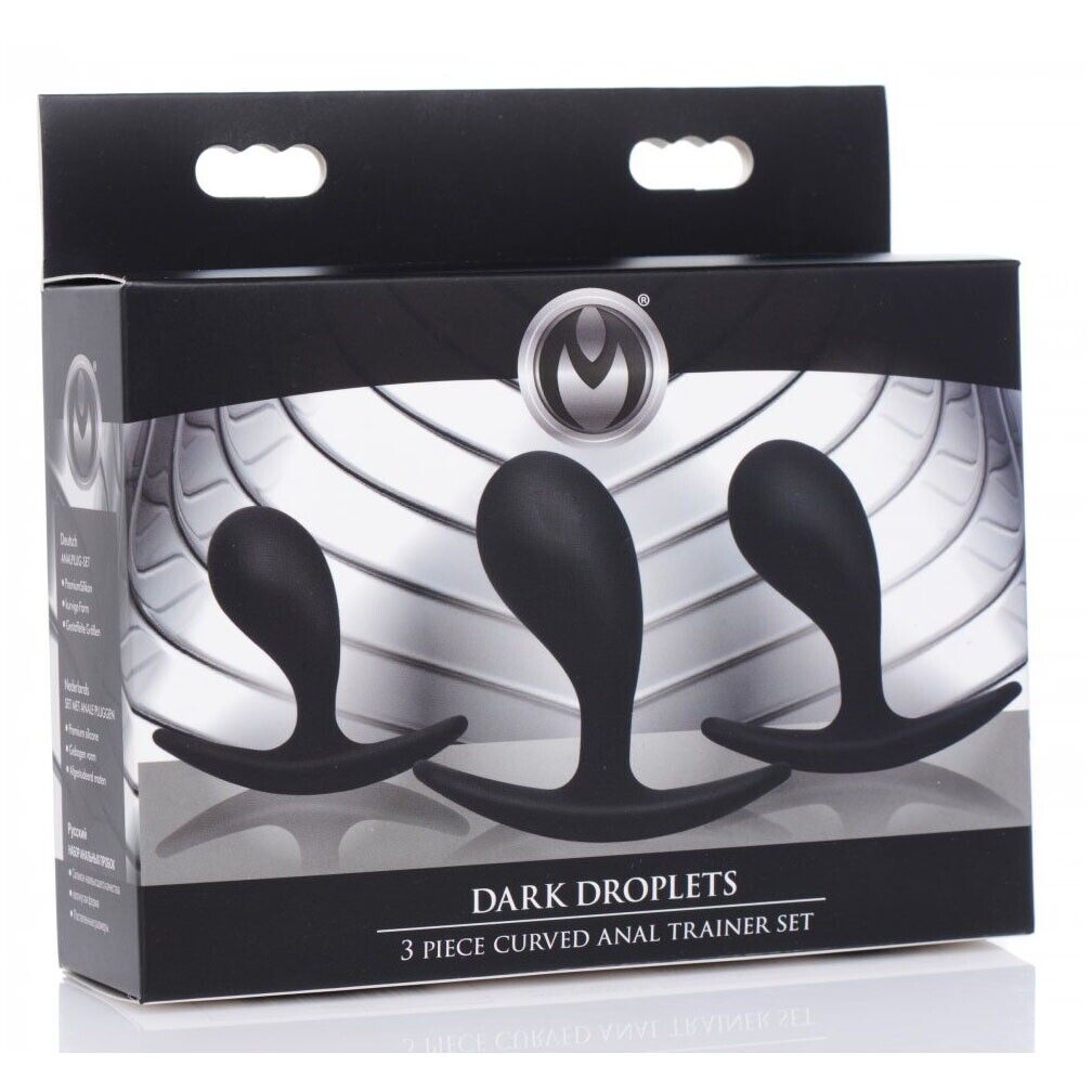 Master Series Dark Droplets 3 Piece Curved Silicone Anal Trainer Set