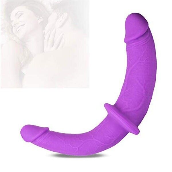 Silicone Bendable Strapless Strap-on Double End Dildo Sex-toy for Women Lesbian