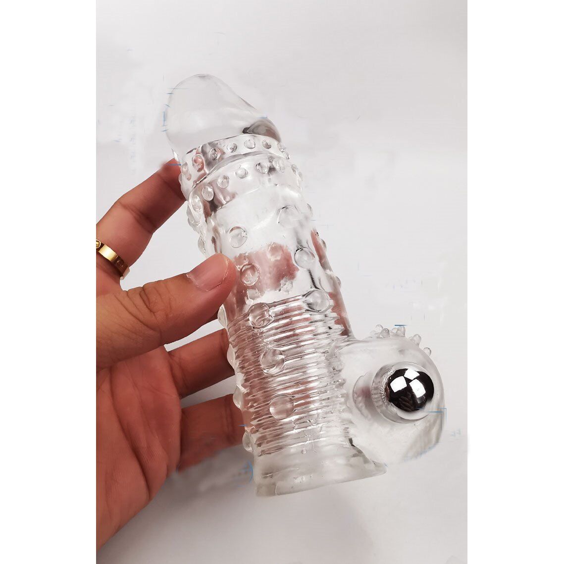 Vibrating Male Penis Extension Extender Cock Ring Sleeve Girth Enhancer Enlarger