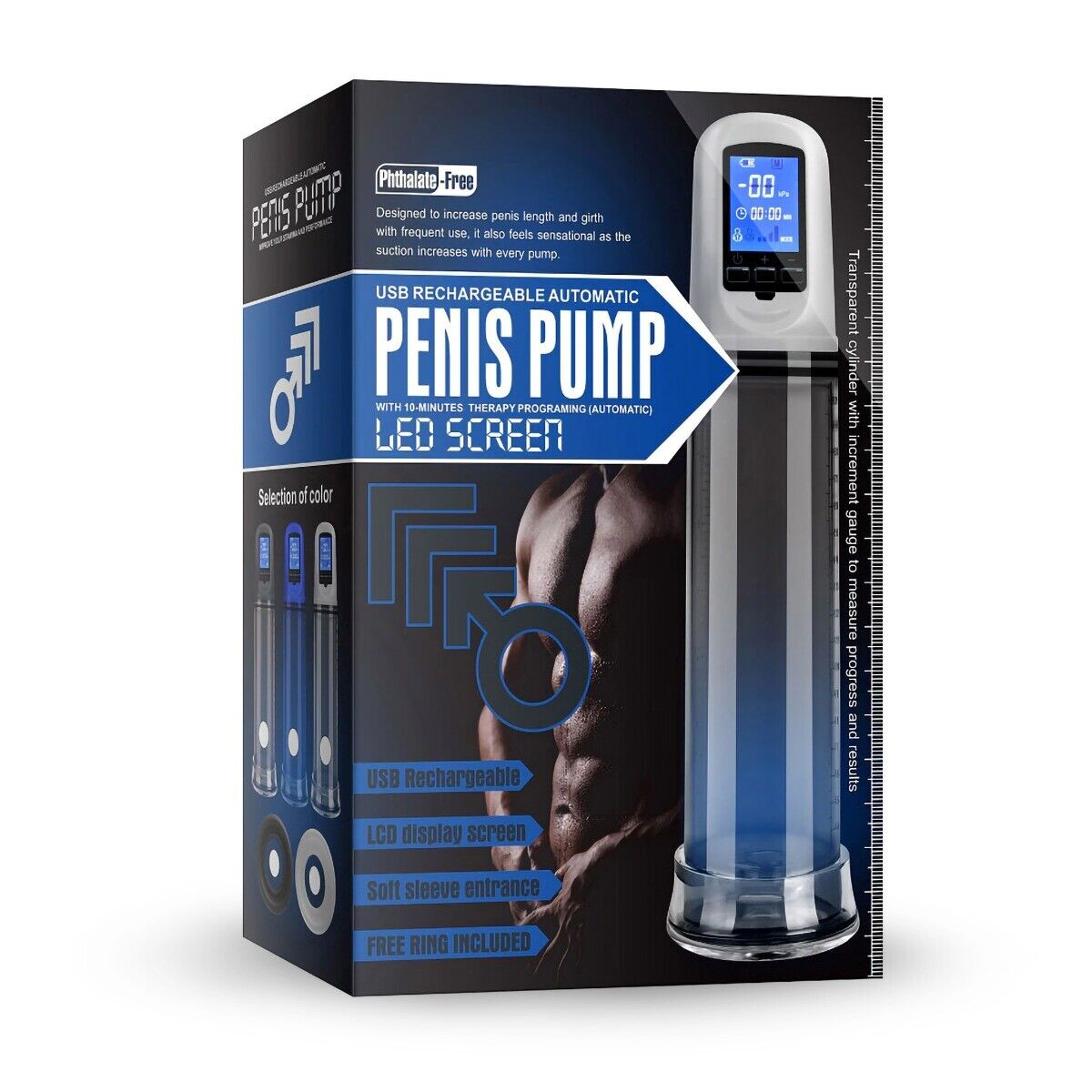 Rechargeable Electric Power Penis Pump for Men Girth Length Enhancer Enlarger