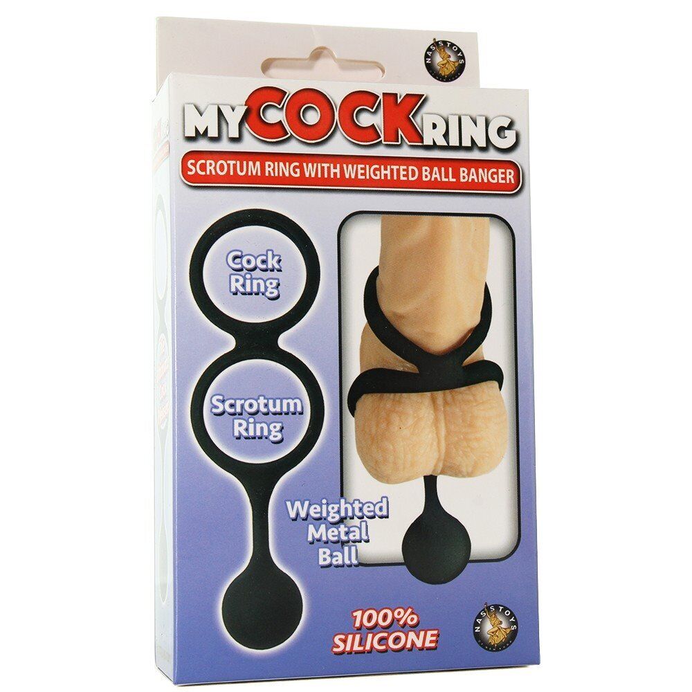 Silicone Penis Cock Scrotum Ring with Weighted Ball Banger Male Enhancement