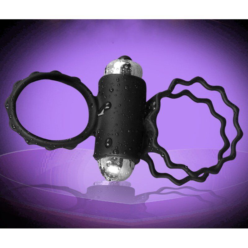 Silicone Vibrating Penis Cock and Ball Ring Enhancer Sex-toys for Couples Men