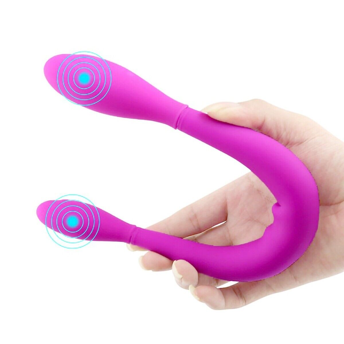 Flexible Double Dual Ended G-spot Anal Vibrator Dildo Dong Sex-toys for Women