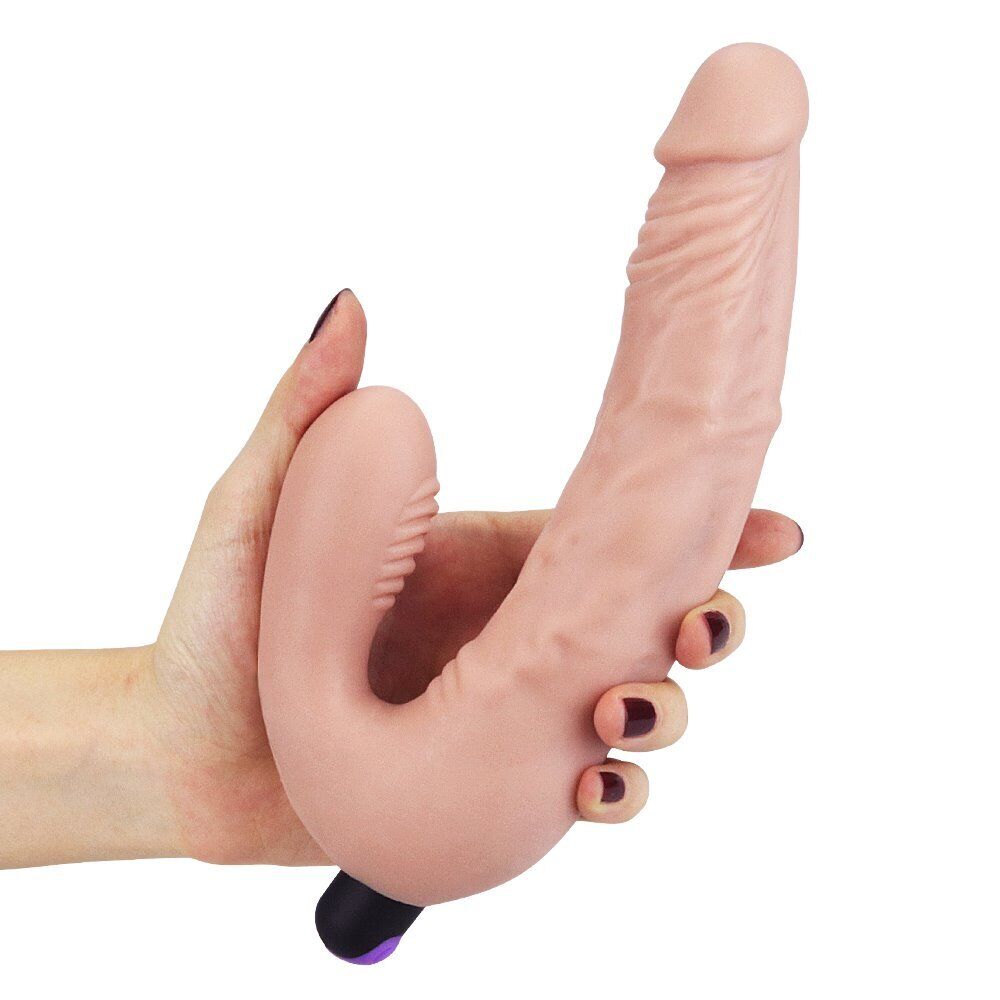 Rechargeable Strapless Strap Ons Double Ended Dildo Dong Vibe Lesbian Sex-toys