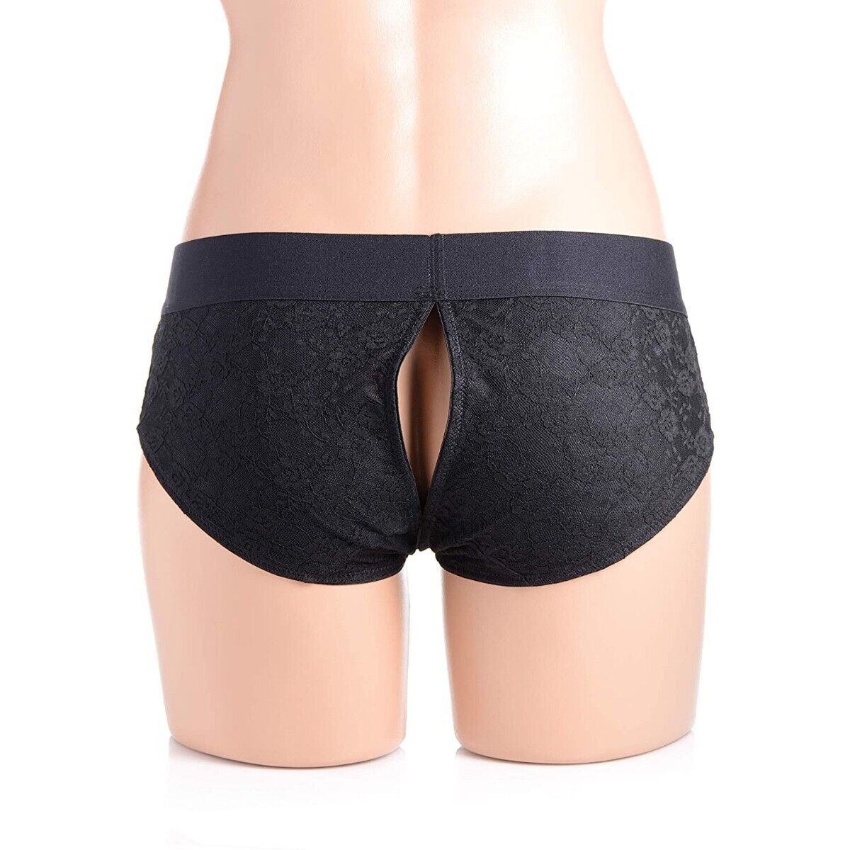 Lace Envy Black Crotchless Panty Strap On Harness L-XL Sex-toys for Women Couple