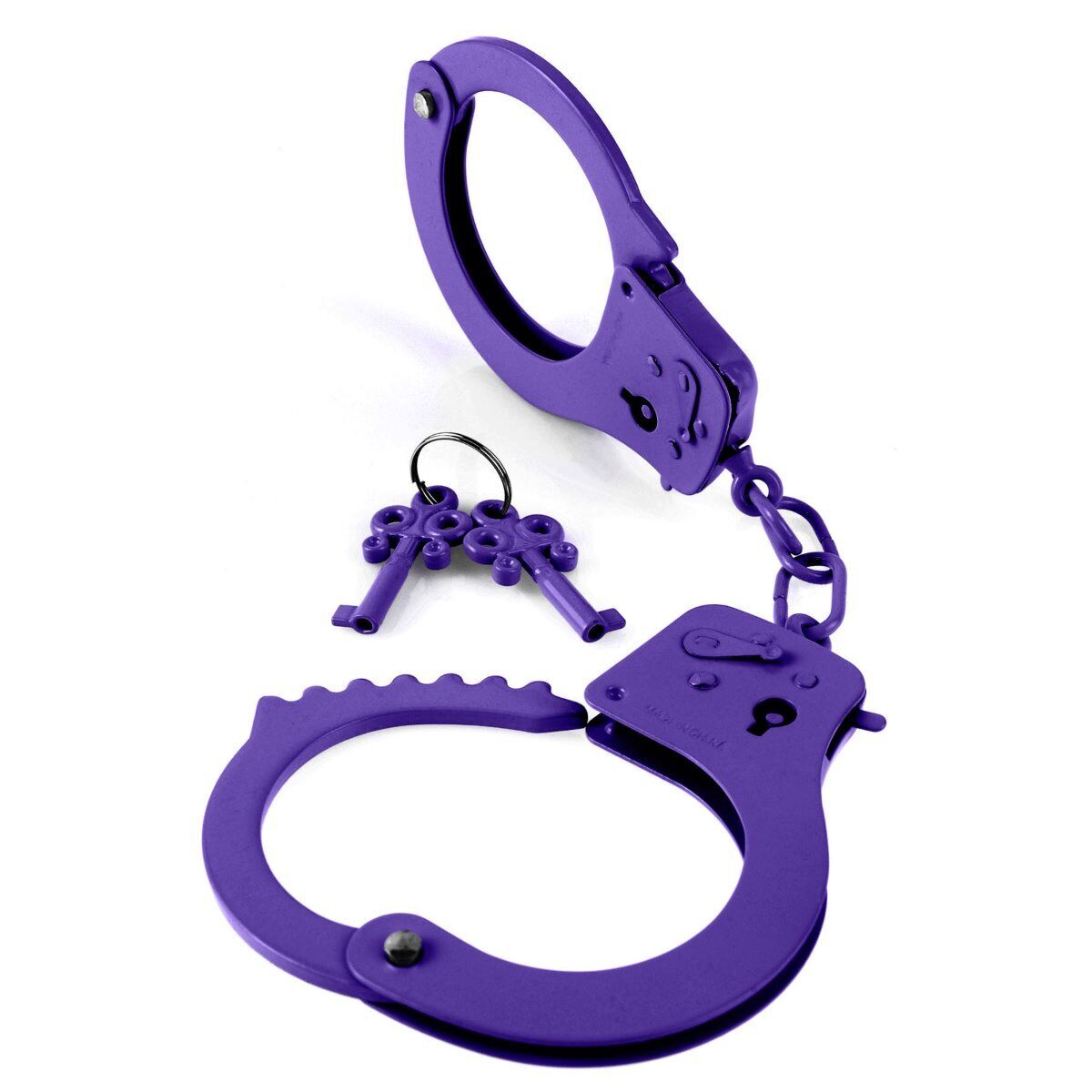 Purple Steel Metal Handcuffs Restraints Wrist Cuffs Not for Professional Use