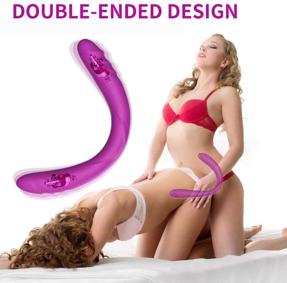 Wireless Flexible Double Ended G-spot Anal Vibrator Dildo Dong Sex-toy for Women