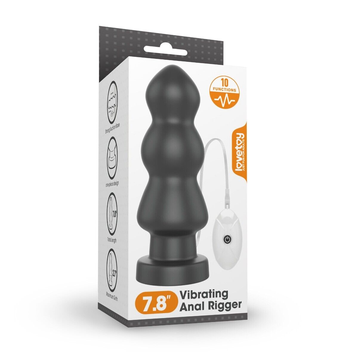 King Sized XL Huge Vibrating Ribbed Anal Butt Plug Dildo Dong Sex Toys