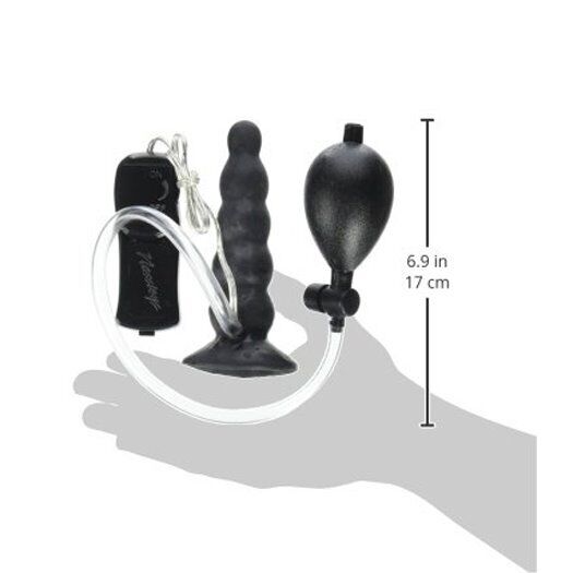 Ram Inflatable Vibrating Anal Expander Expandable Balloon Butt Plug Dildo Dong