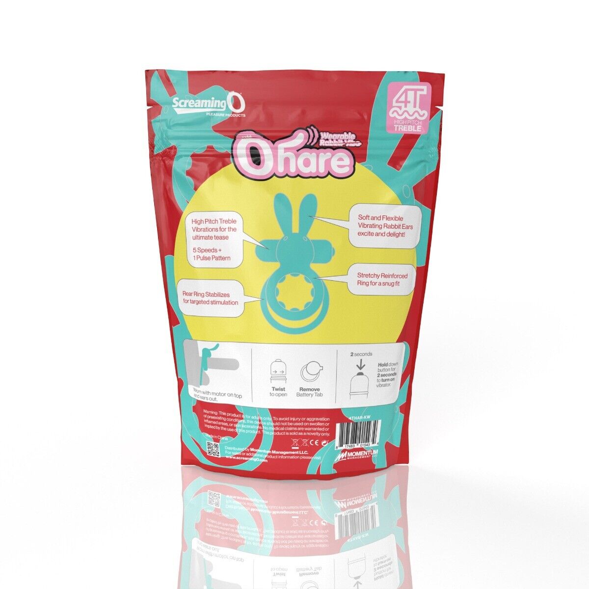 Screaming O 4T Ohare Vibrating Silicone Rabbit Double Penis Cock Ring