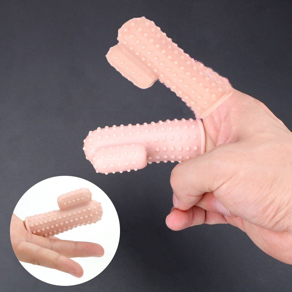 Finger Sleeve Massager Clit Anal G-spot Vibrator Foreplay Sex-toys for Couples