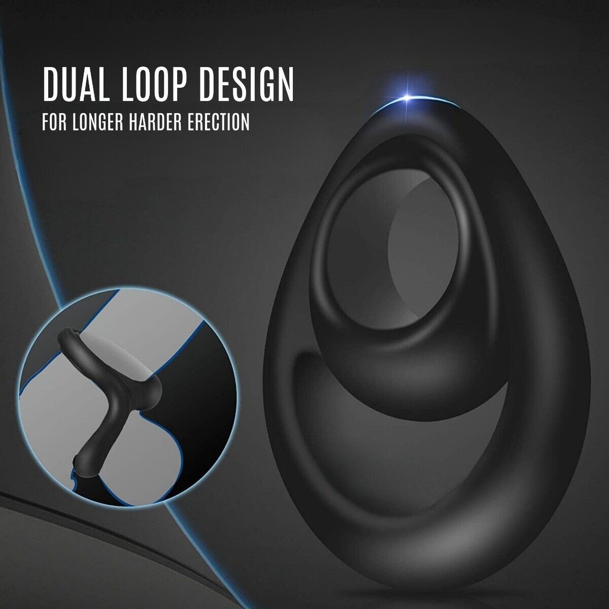 Ultra Soft Stretchy Thick Liquid Silicone Male Penis Enhancer Cock Balls Ring