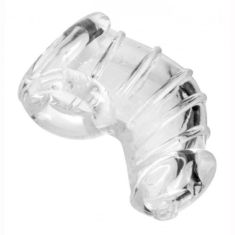 Detained Soft Clear Male Body Chastity Cage Penis Erection Restriction