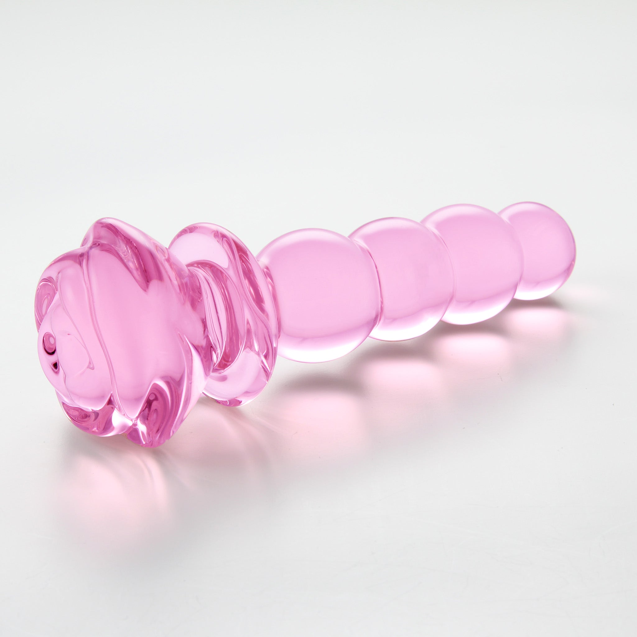 Beaded Pink Glass Anal Butt Plug Dildo Beads Anal Sex Toys for Men Women Couples