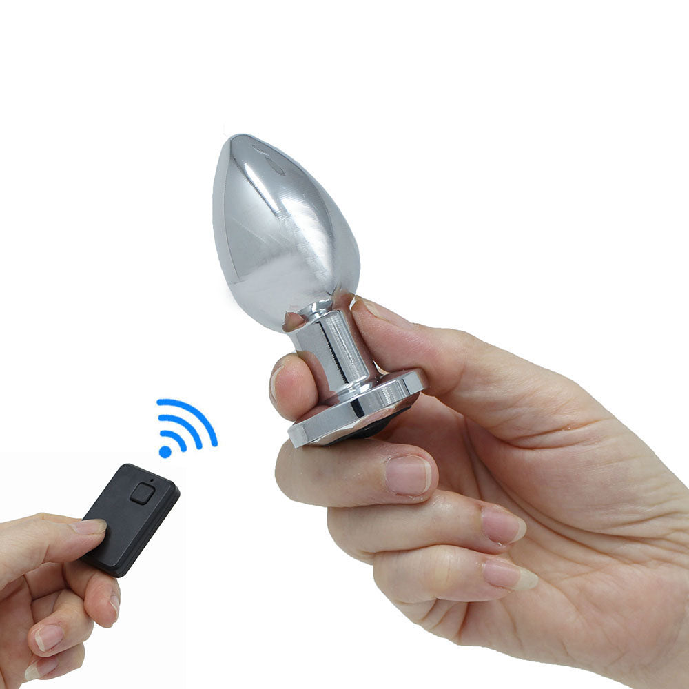 Wireless Remote Control Vibrating Metal Anal Butt Plug Vibrator Sex Toys