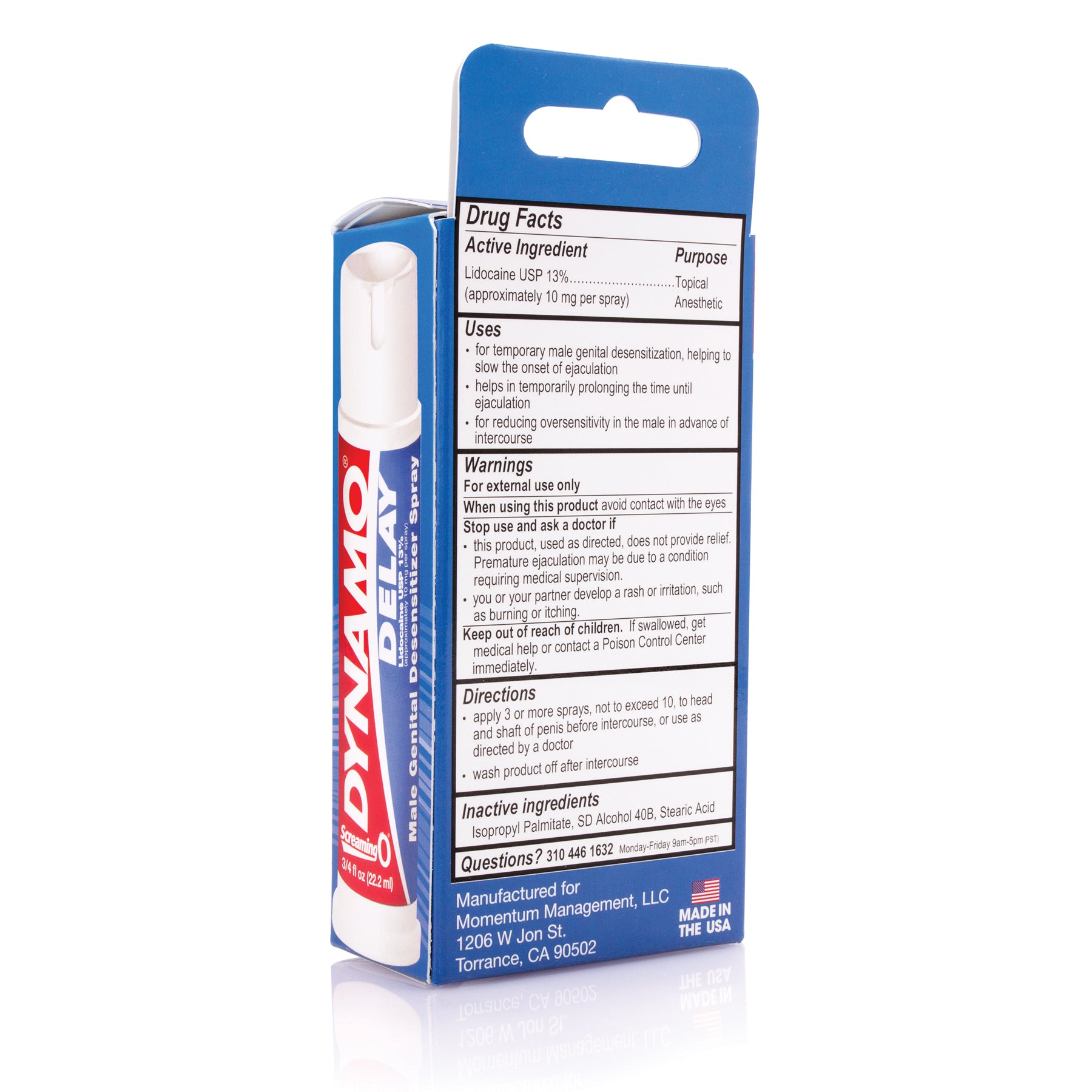 Dynamo Delay Male Genital Desensitizer Prolonging Spray Performance Enhancer