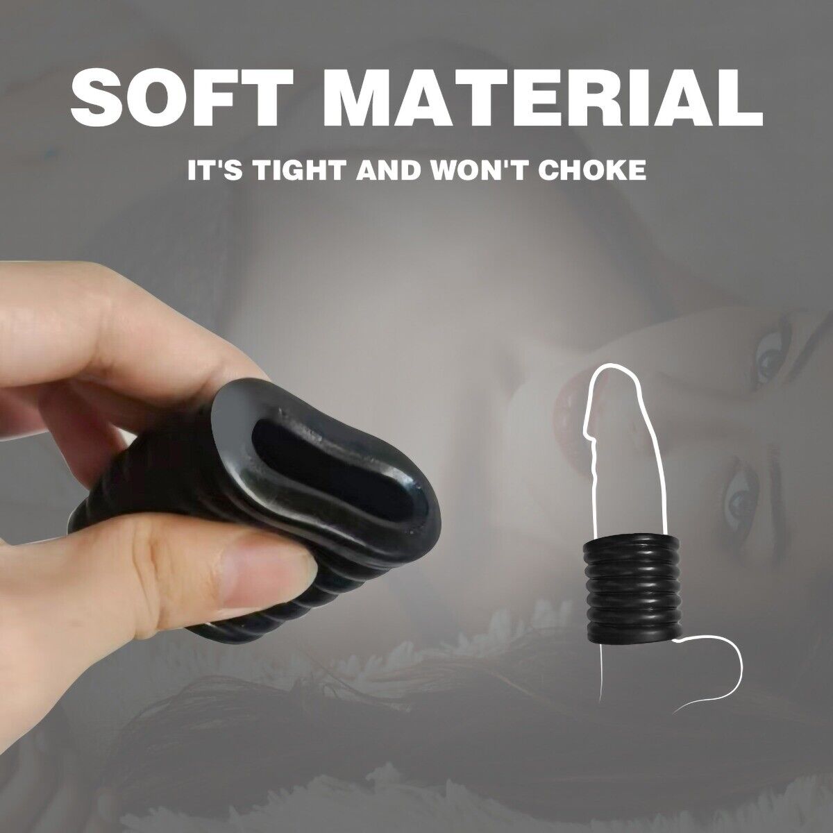 Stretchy Thick Cock Cage Penis Ring Girth Sleeve Extension Enlarger