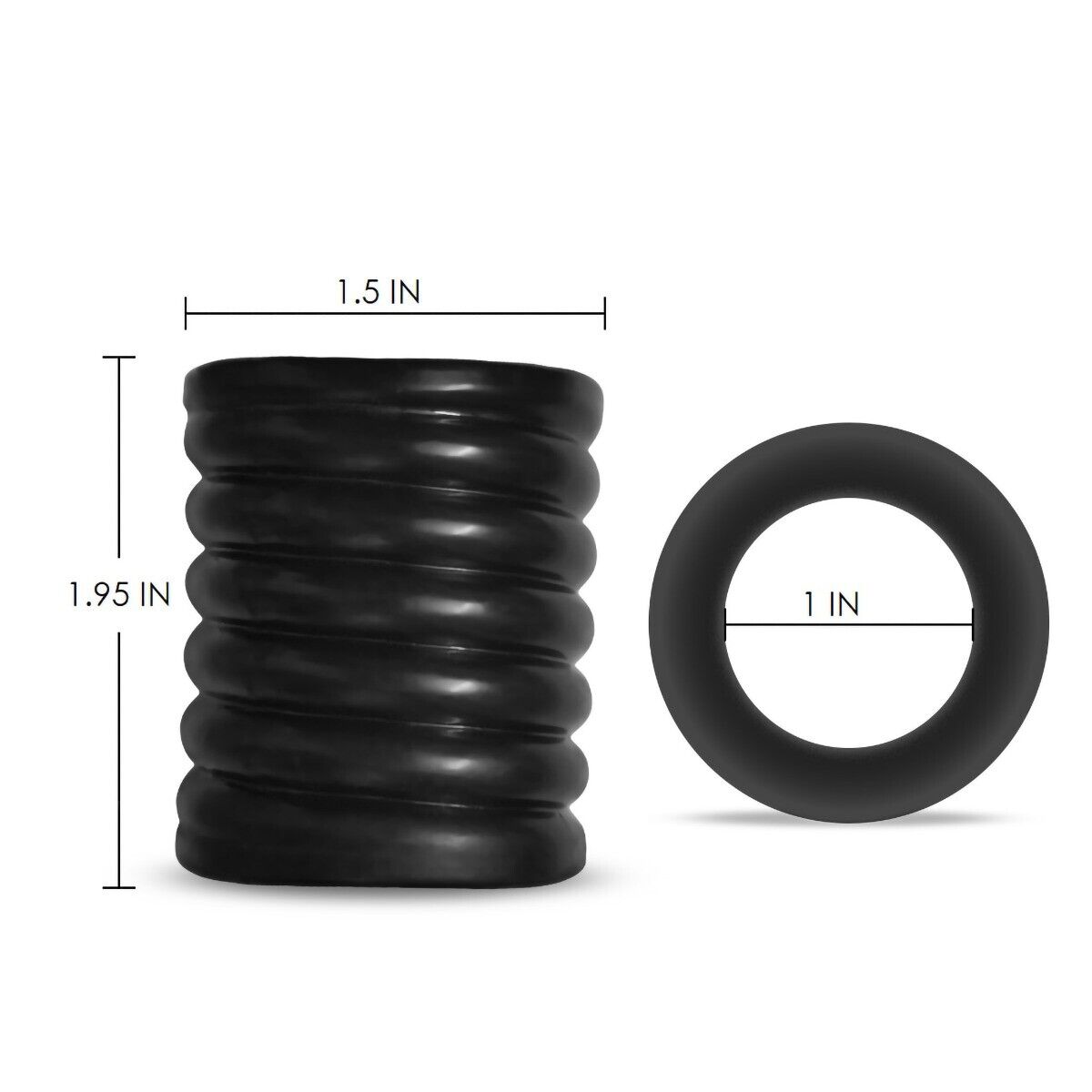 Stretchy Thick Cock Cage Penis Ring Girth Sleeve Extension Enlarger