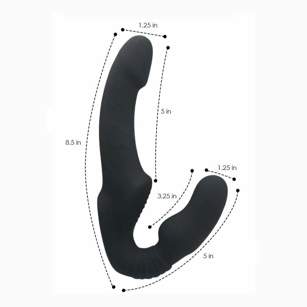Vibrating Strapless Strap On Dildo Vibrator Double Penetration Ended Dong