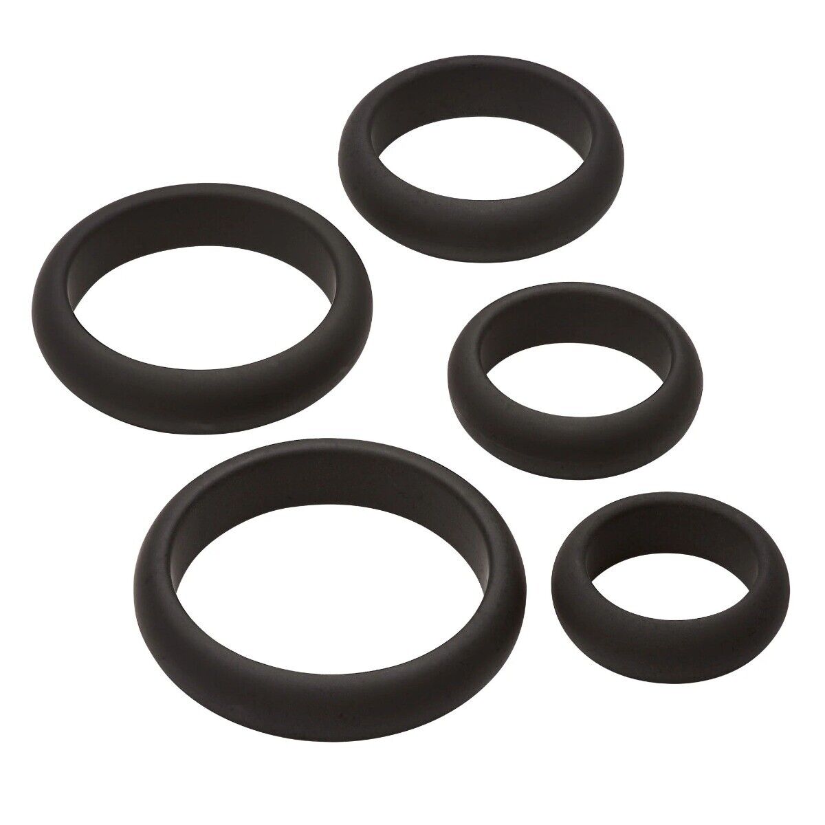 Cloud 9 Comfort Penis Cock Rings Band with Flat Back Design 5 Pack Male Enhancer