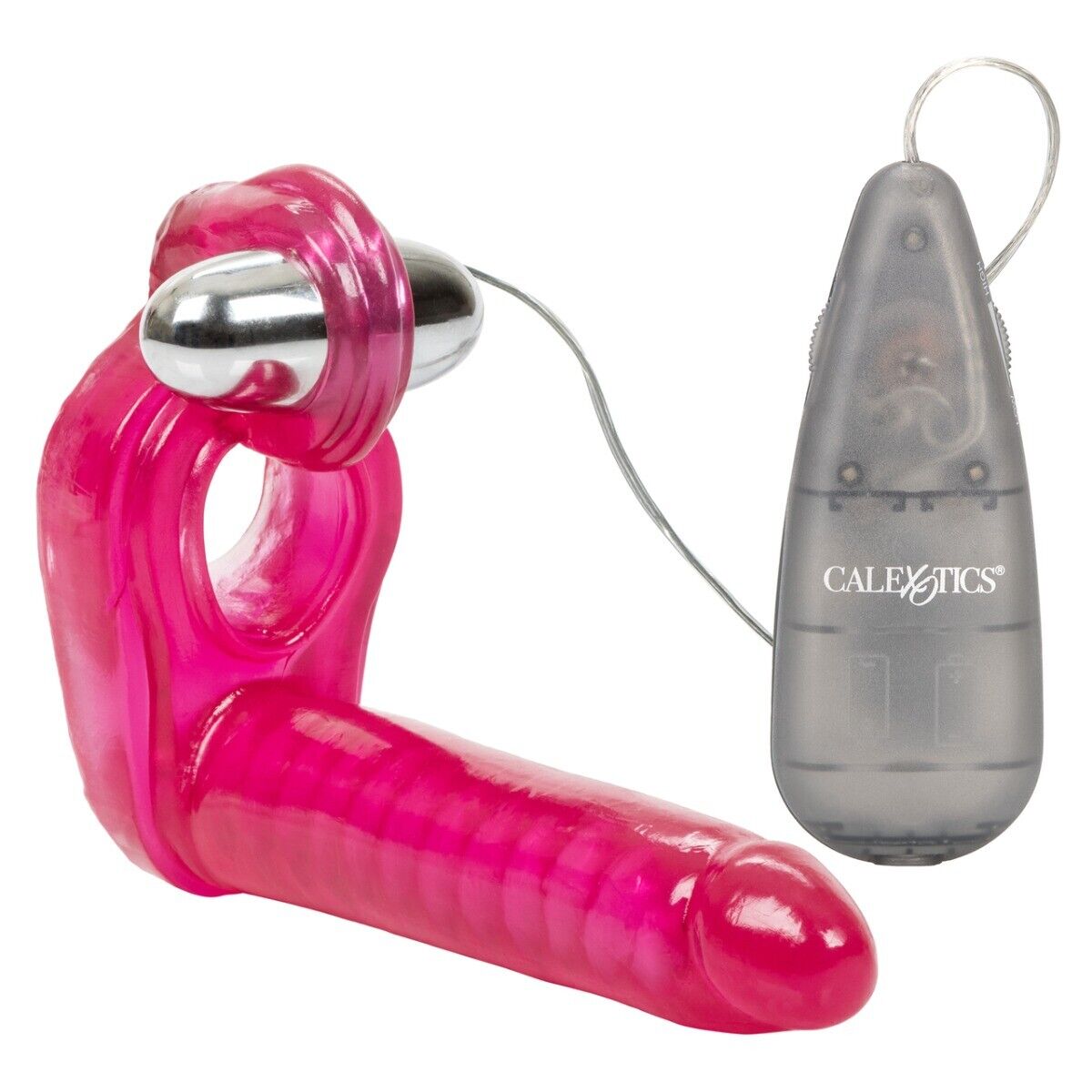 Vibrating Penis Erection Enhancer Cock Ring DP Sex Double Penetration Anal Dildo