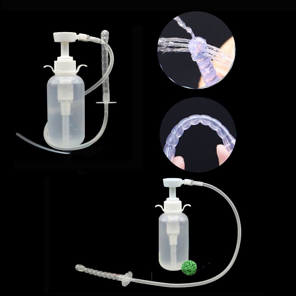 300ml Pump Action Douche Enema Bottle with Nozzle Vaginal Anal Cleaning