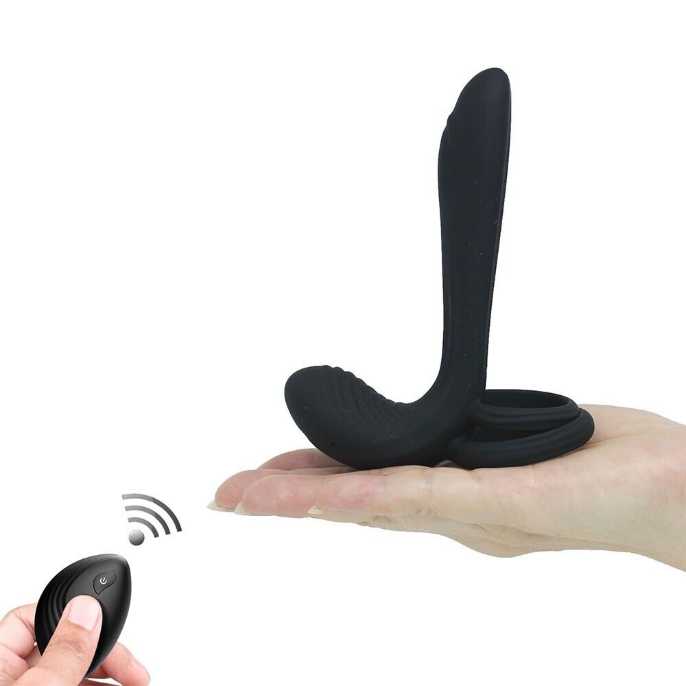 Wireless Vibrating Cock Armor Male Penis Extension Sleeve Ring Girth Enlarger