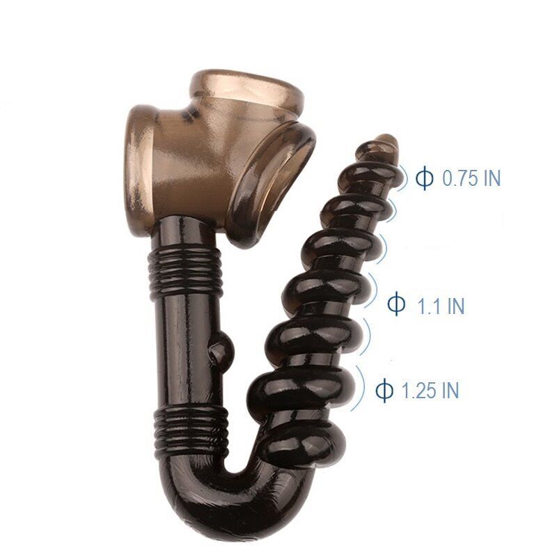 Male Erection Enhancer Penis Cock Balls Ring Cage with Anal Sex Butt Plug Toys