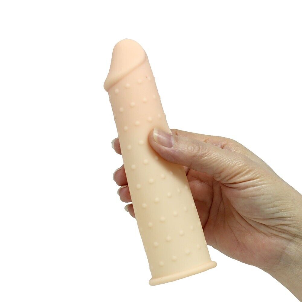 Add 2.25" Cock Length Nubby Penis Extension Extension Sleeve Couple Sex Toys